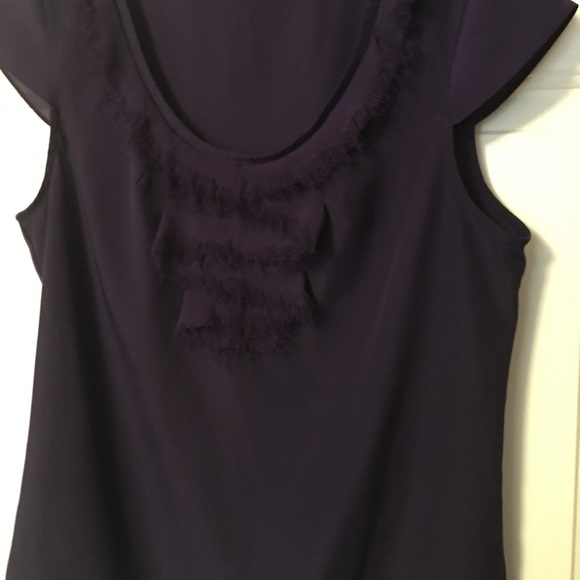 The Limited Womens Top Purple Cap Sleeve Semi Sheer Blouse V Neck Small Pullover - Picture 2 of 8